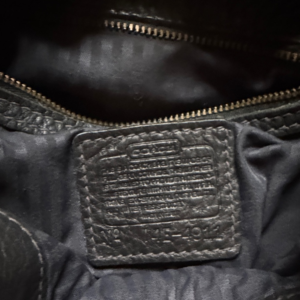 Coach | Dark Brown Pebbled Leather Drawstring Backpack - Picture 2 of 7
